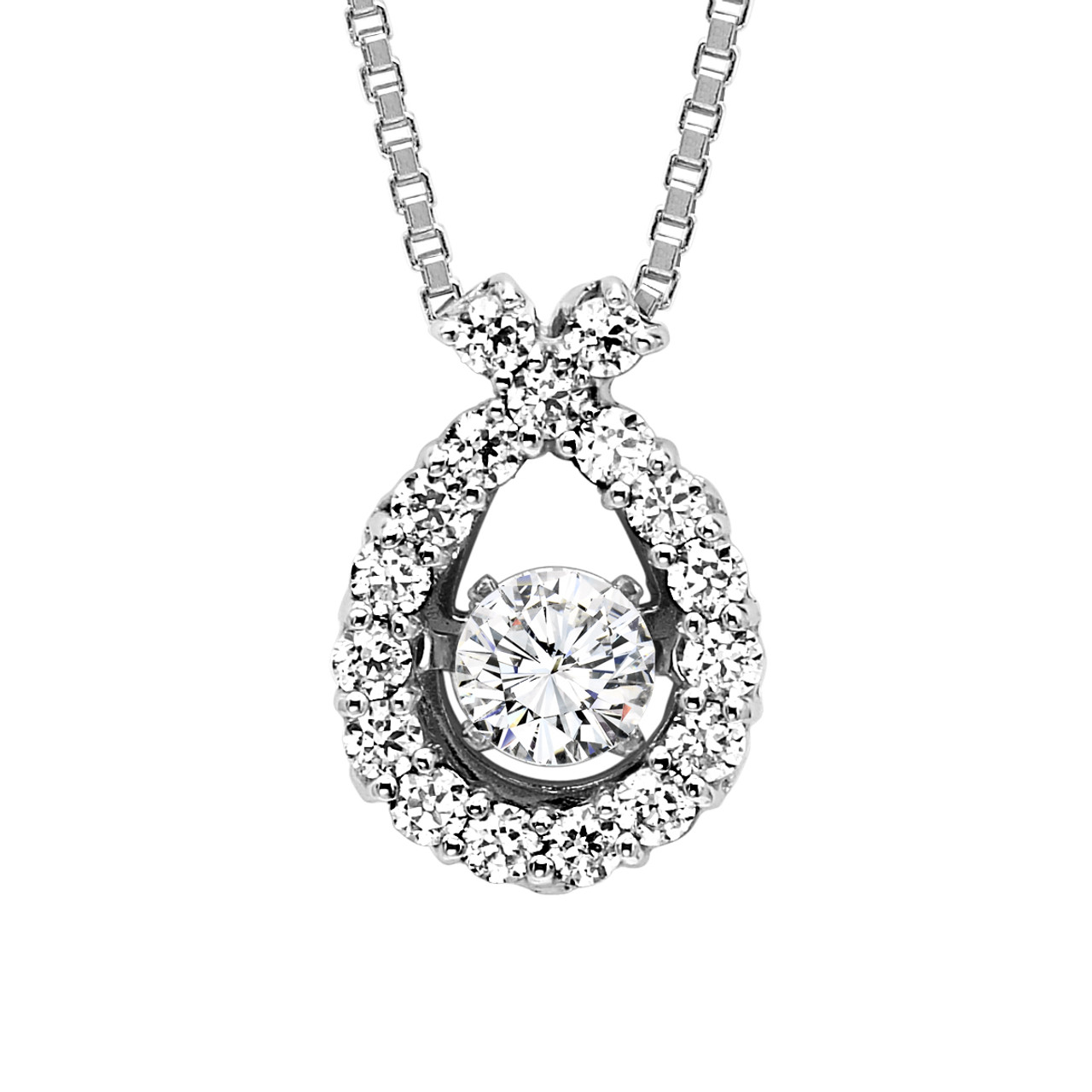 Rhythm of Love Heart Pendant - Diamond Cluster Heart Pendant