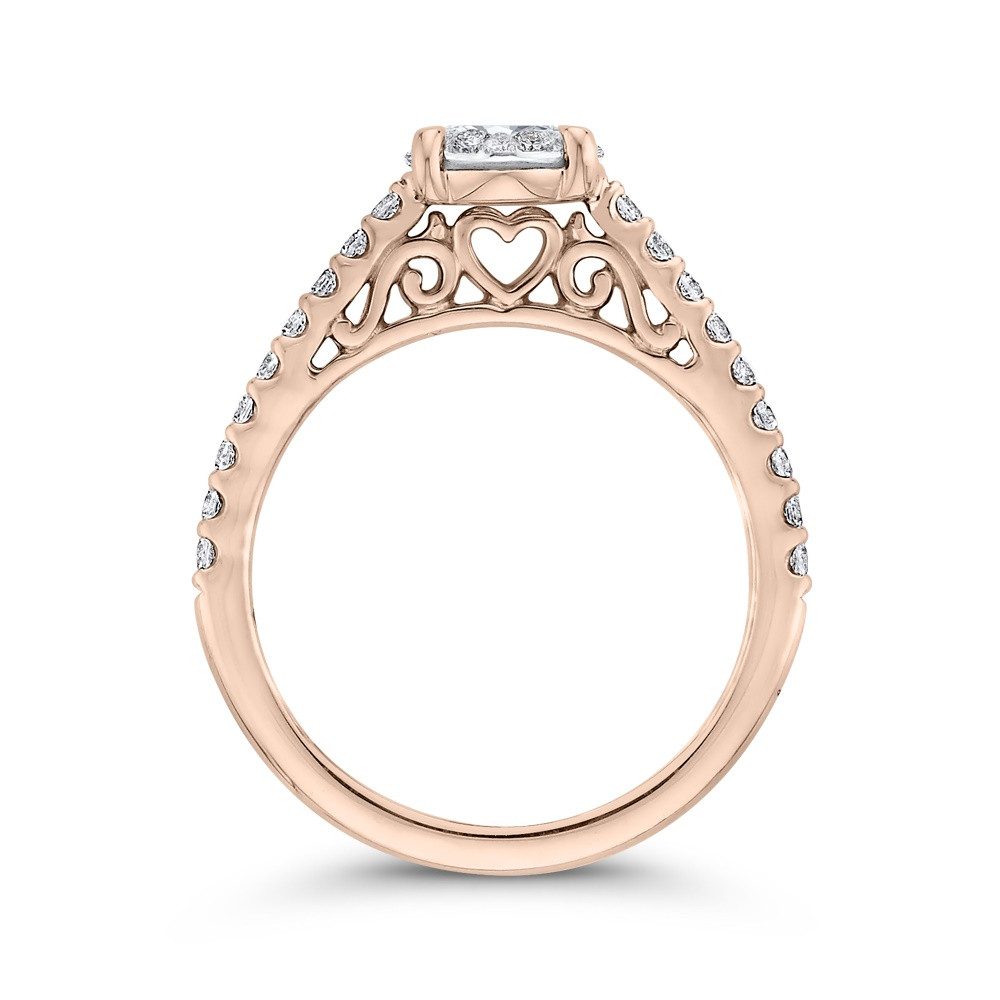10 Stück Rose Gold Rund Perlen & Diamant-Cluster Verzierungen – Funkeln Für Karten, Scrapbooking & Dekoration