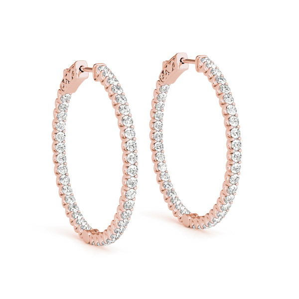 14K Yellow And White Gold Hollow Scalloped Hoop Earrings By Gem And Harmony