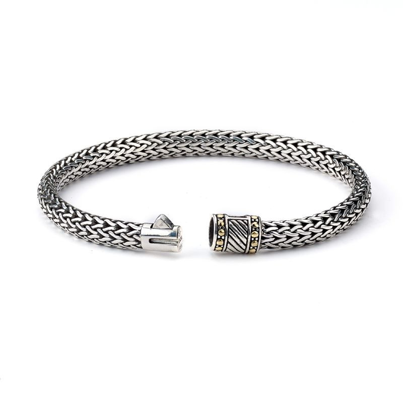 Samuel B. Sterling Silver Mens Link Bracelet - Tulang Naga Link