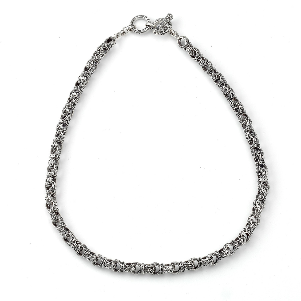 Samuel B. Balinese Circle Link Necklace with Toggle Clasp - Recently ...