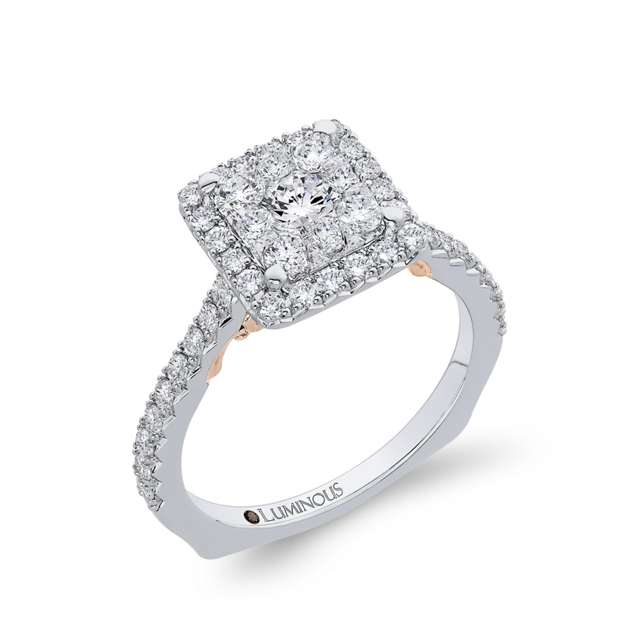 Cathedral Flat Band Square diamond Ring In 14K White Gold | Fascinating  Diamonds