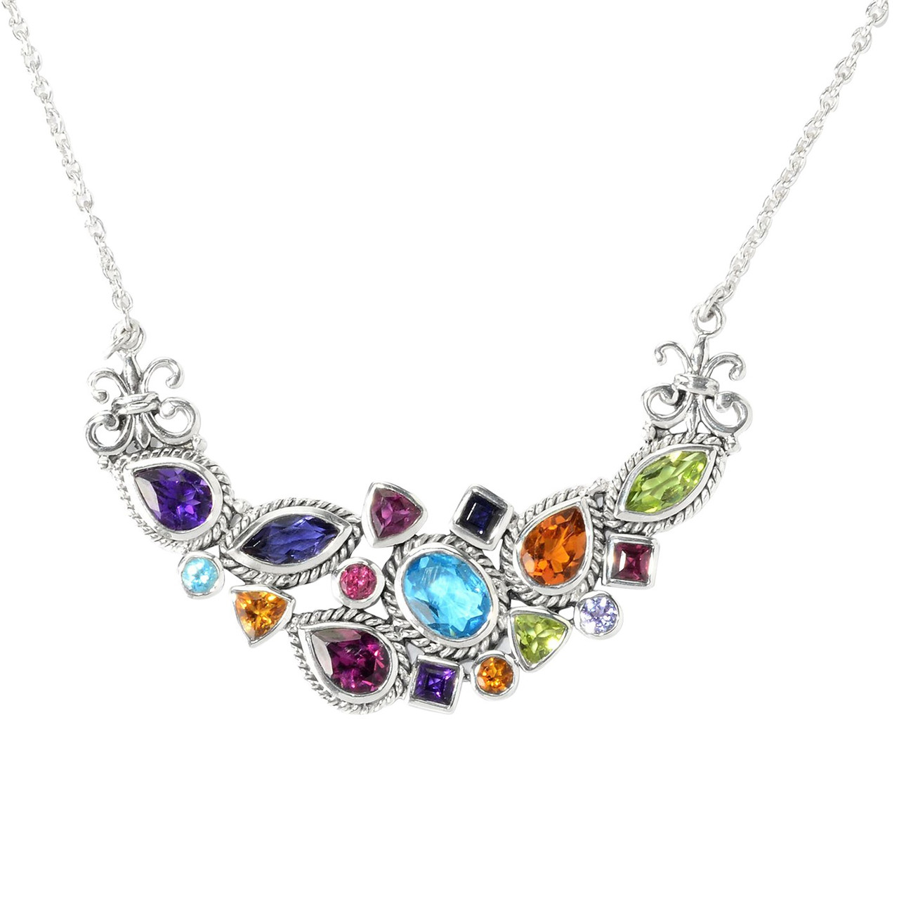 Samuel B Multi-Gemstone Necklace 