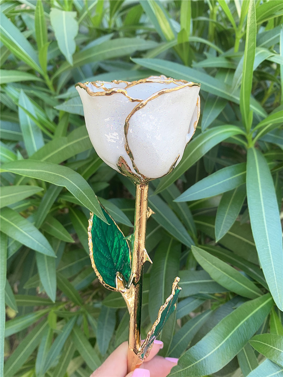24k Yellow Gold Dipped April Diamond Rose