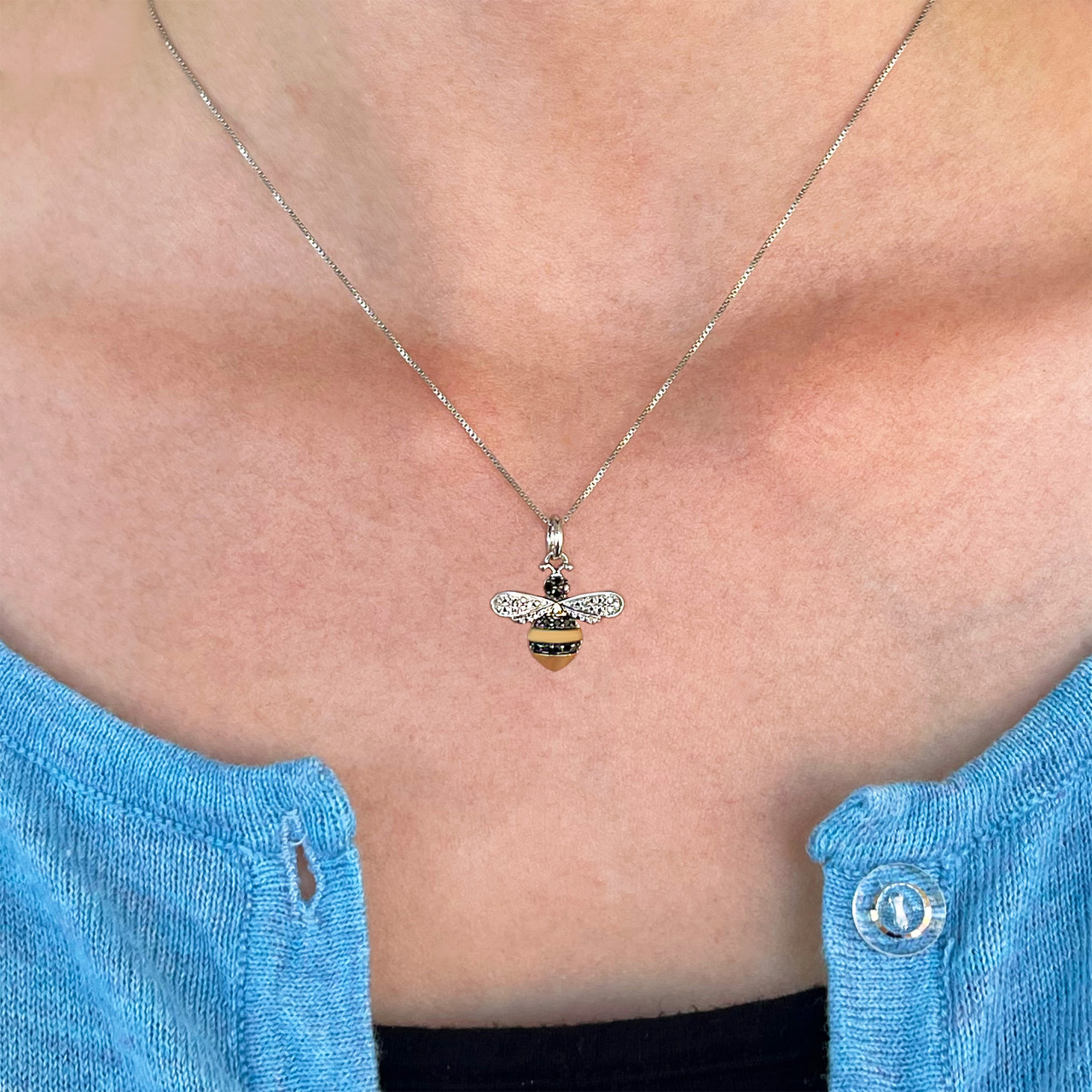 Sterling Silver Bumble Bee Necklace | Deakin & Francis USA