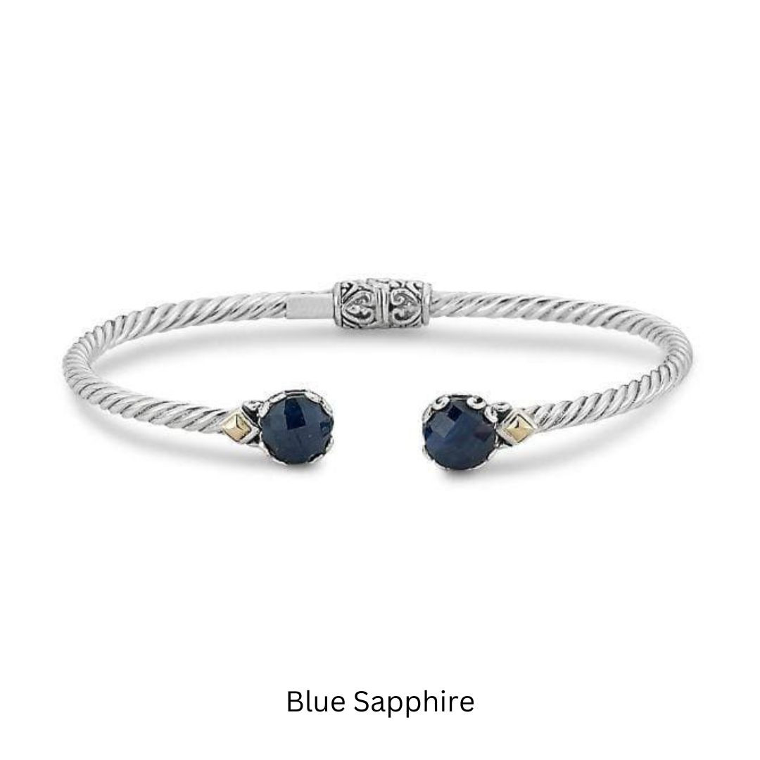 Samuel B. Sterling Silver, 18K Yellow Gold and Pearl Bangle