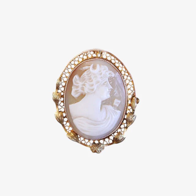 Vintage Cameo Brooch Pin Sterling Silver – The Jewelry  Vintage cameo pin display picture 1