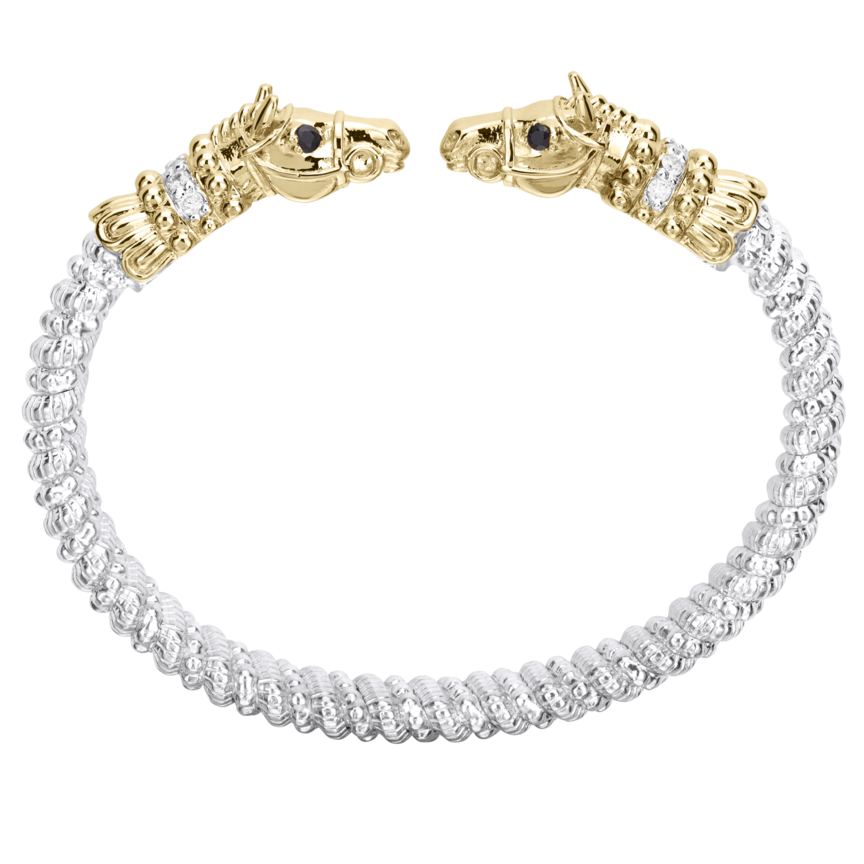 Vahan 14K Gold Horse Head Diamond & Onyx Bracelet