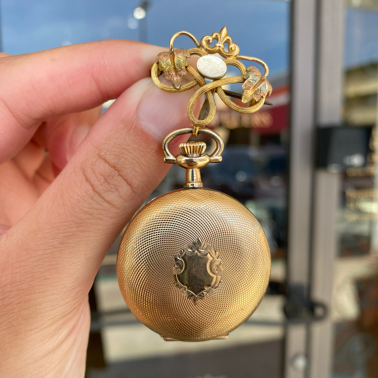 Antique Gold-Filled Pocket Watch & Brooch Pin
