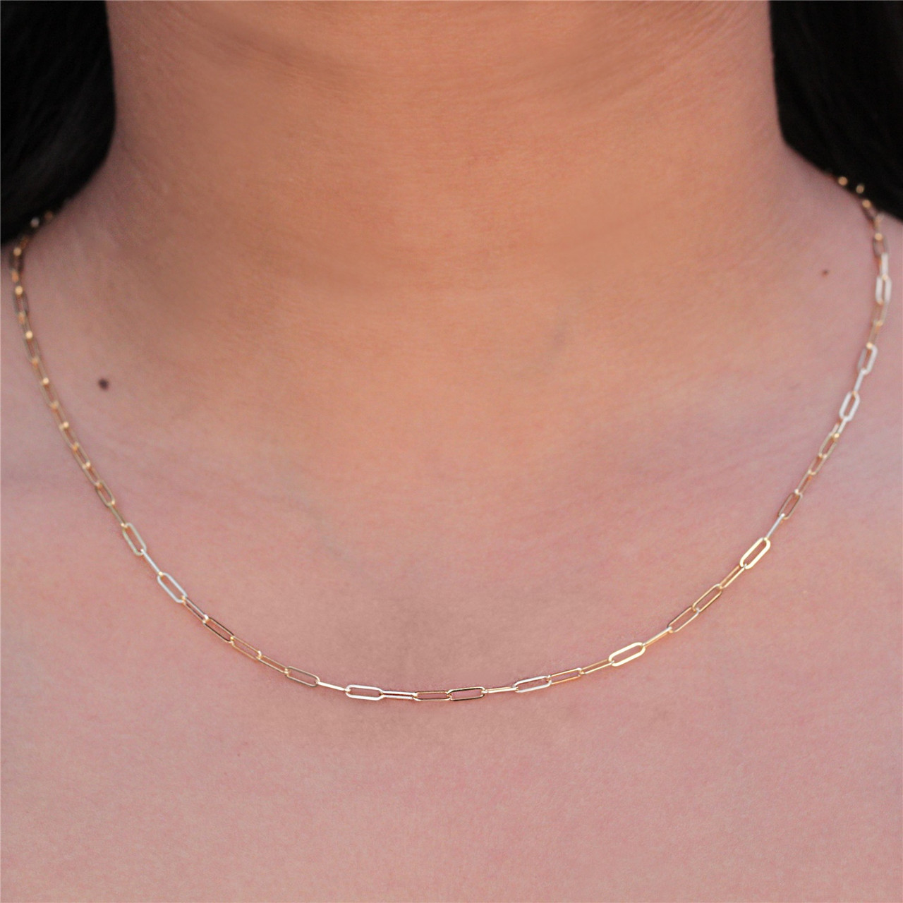 18K Saudi Gold Paperclip Necklace with Heart Pendant PAWNABLE | Shopee  Philippines