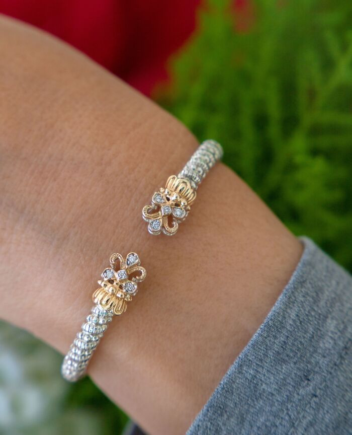 ◆エリス◆シルバー　和柄　和装　高級ハンドバッグ Fleur De Lys Bracelet by Alwand Vahan - Vahan