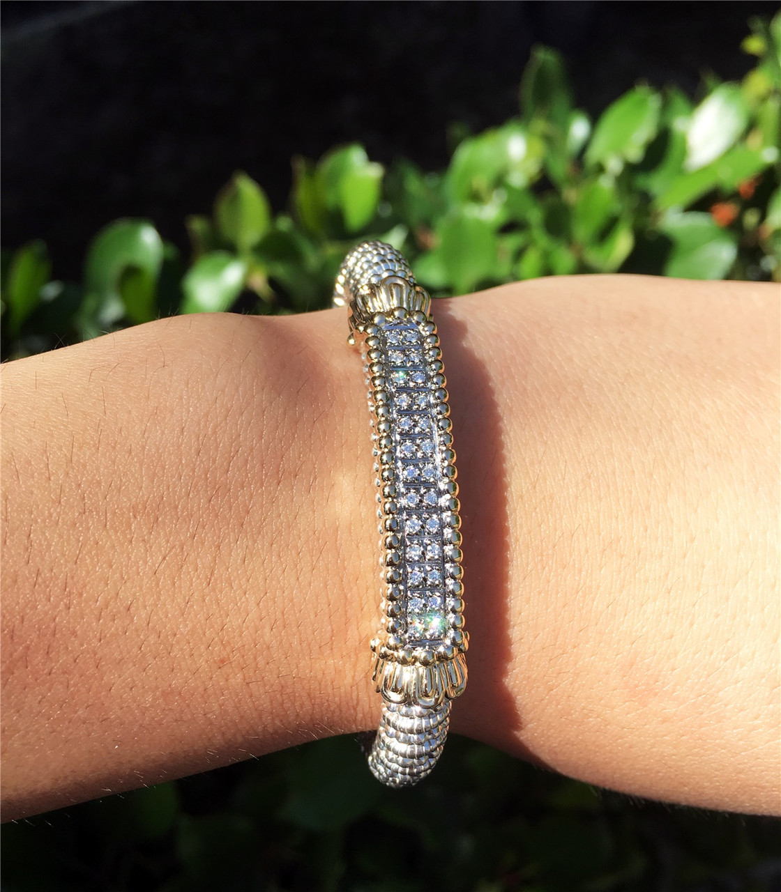 Diamond Bangle Bracelet by Alwand Vahan, 8mm - Vahan