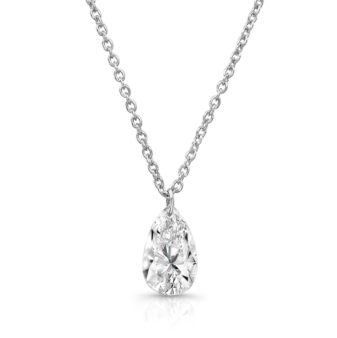 pear shaped solitaire diamond necklace