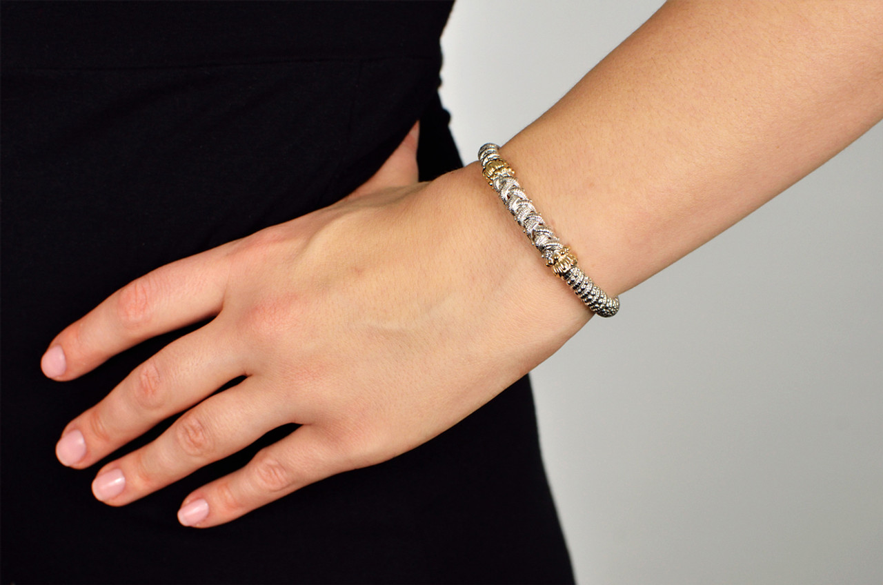 Sterling Silver & 14K Gold Braided Bracelet by Alwand Vahan