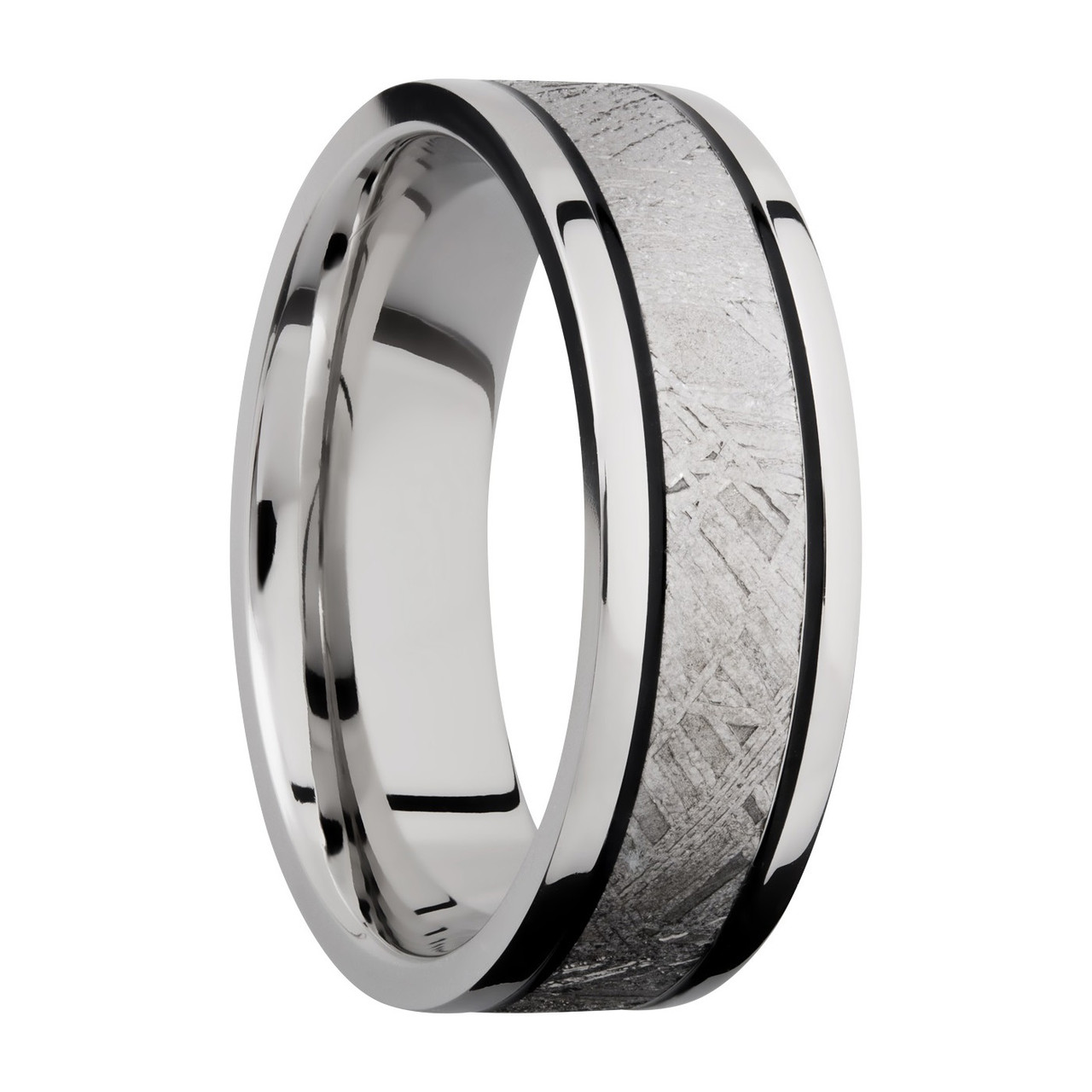 Cobalt Chrome Band with Gibeon Meteorite Inlay by Lashbrook Designs - Rings