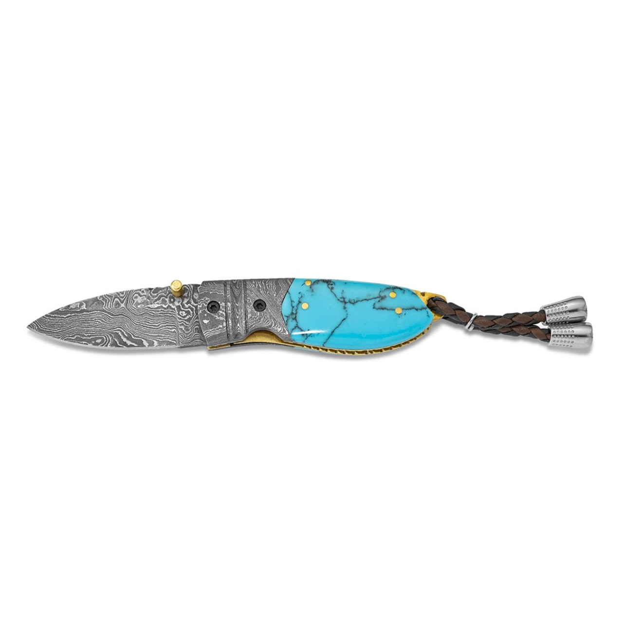 Turquoise Damascus Steel Knife Set – Zeekka