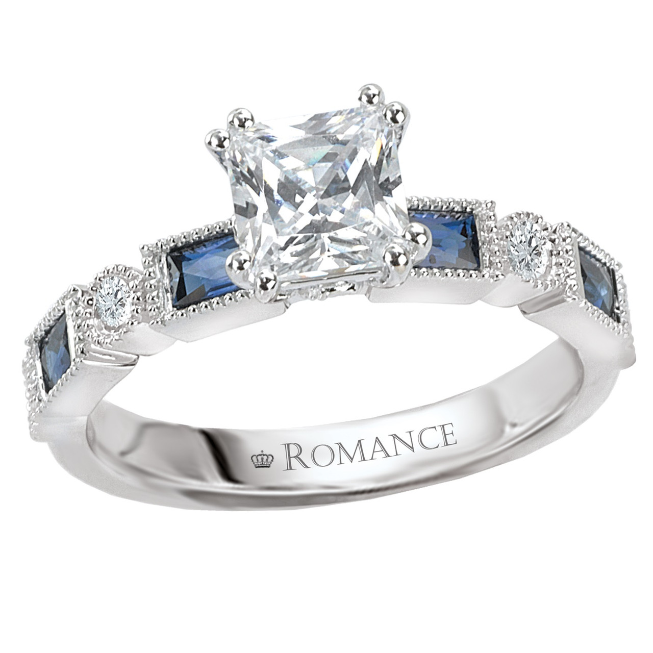 Ladies Engagement Ring Sapphire Diamonds Princess Cut   R 140 112  31253.1649705948 