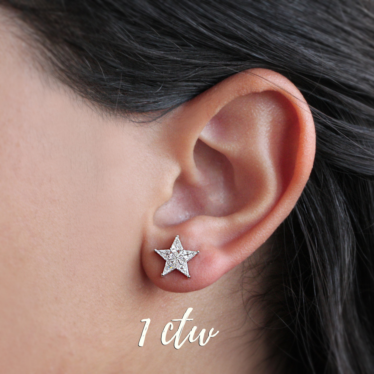 Beaten Star Earrings (Silver) – Valliyan