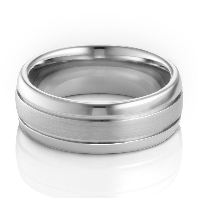 Double Grooved Titanium Ring - Modesto's Best Men's Wedding Bands