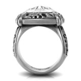 Grey Titanium & Sterling Silver Lace Signet Ring by Edward Mirell