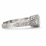 14k White Gold .37ct Diamond, Flower Design Engagement Ring by Hugo Kohl