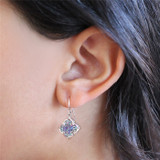 14k White Gold & Blue Topaz DavinChi Earrings by Galatea