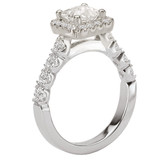18K Halo Princess Cut Engagement Ring .80ctwRomance Collection