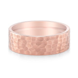 14K Rose Gold Wedding Band - HAMMER FINISH by J.R. YATES