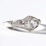 14k White Gold & Diamond Engagement Ring by Hugo Kohl