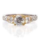 Ladies Platinum & 18K Pave Engagement Ring