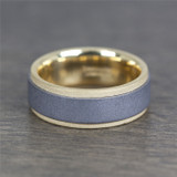 Sand Blast 18k Yellow Gold & Tantalum Men's Wedding Band by Lashbrook Designs