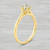 Old European Cut Diamond 14k Yellow Gold Crown Solitaire