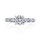 18kt White Gold Vintage Inspired Engagement Ring by Parade