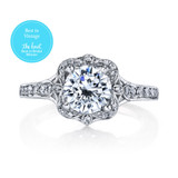 18kt White gold and Diamond Vintage Inspired Engagement Ring by Parade