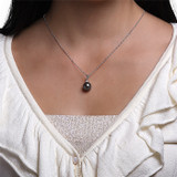 Black Tahitian Pearl & Diamond Necklace