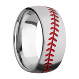 Red Baseball Cobalt Chrome Ring by Lashbrook Designs