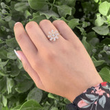 10k Rose Gold & Diamond Pave Flower Ring