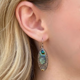 Sterling Silver , 18k Yellow Gold and Abalone Earrings by Samuel B