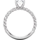 Simple Twist Diamond Engagement Ring