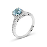 Estate Tacori Platinum Diamond Blue Zircon Ring
