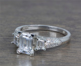 Tacori Platinum and Emerald Cut Diamond Engagement Ring