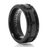 TRITON Brick Design Black Tungsten Ring - CUTLASS