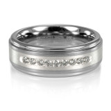 Triton COVINGTON Tungsten Ring with Channel Set Diamonds