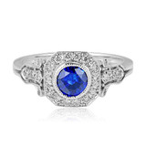 Vintage Inspired Platinum, Ceylon Sapphire and Diamond Ring - Sabrina