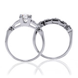 Vintage Platinum Wedding Set