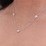 14k white Gold (3) Diamonds by The Yard 16" Necklace