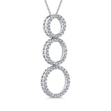 10kt White Gold and Diamond Circle Design Necklace