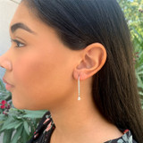 Bare Diamonds - 18K White Gold & Pear Shaped Diamond Drop Earrings