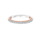 14kt  white and Rose Gold Diamond Wedding Band by ArtCarved