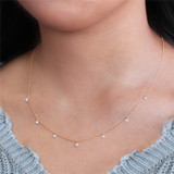 14k Yellow Gold .13ctw Diamond Fringe Necklace 